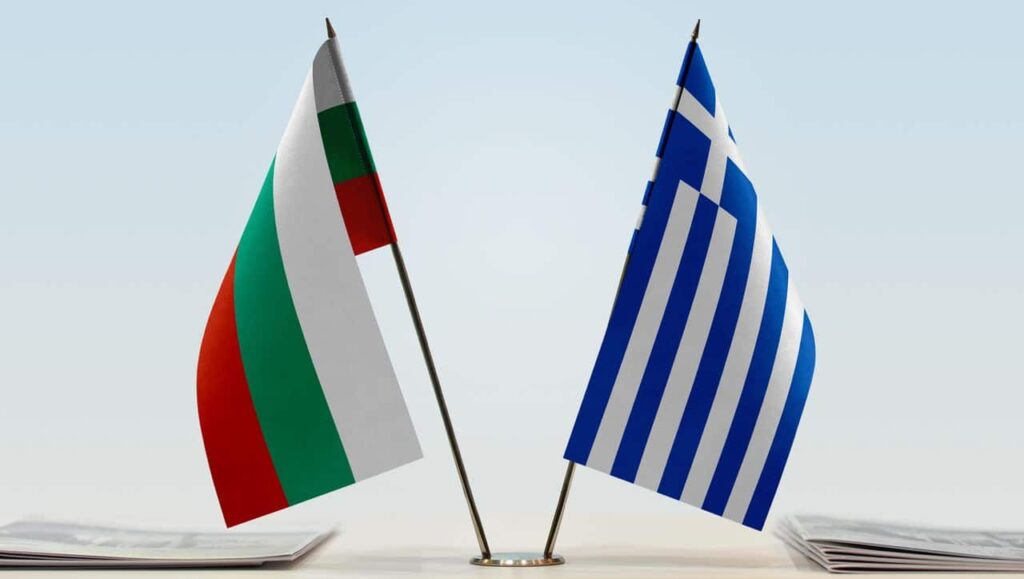 Flags of Bulgaria and Greece