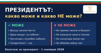 Какво може и какво не може президентът на България – правомощия преди балотажа на 1 ноември 2026